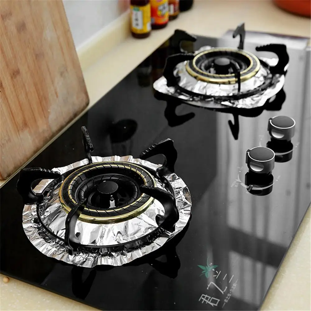 40pcs Aluminum Foil Circular Gas Burner Disposable Bib Liners Stove Covers 40FP04