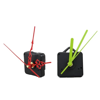 

2 Pcs Wall Clock Quartz Movement Mechanism Silent Mode DIY Repair Replace Parts Kit Home Decorations - Red & Green