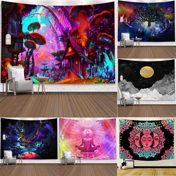 

2020 Multicolour Mandala Wall Hanging Tapestry Poster Boho Meditation Yoga Mat Home Decoration 95x73 cm