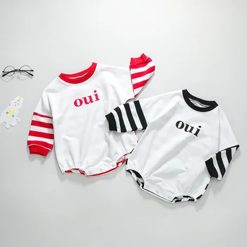 

Spring of 2020 Baby Romper Letter Hood Long Sleeve