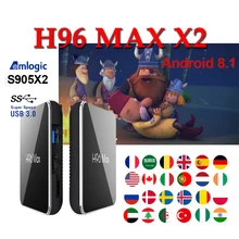 Best TV box android H96 max x2 android 8.1 smart tv box H.265 4GB 32GB 64GB Wifi Bluetooth USB 3.0 dazn Set top box X96 Max