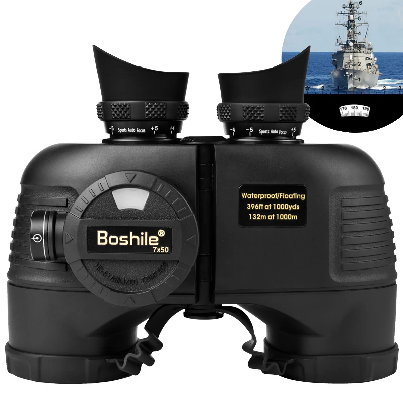 Binoculars High-Definition 7X50 Military Night Vision Adult Nautical Waterproof Glasses Telescope Rangefinder