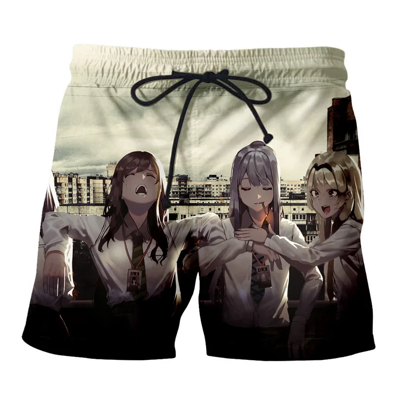 050 Three Girls EAnvog мультфильм девушка 3D печатных пляжные шорты летние мужские шорты брюки для мужчин женщин эластичный пояс пляжные шорты для водных видов спорта - Цвет: 050 Three Girls