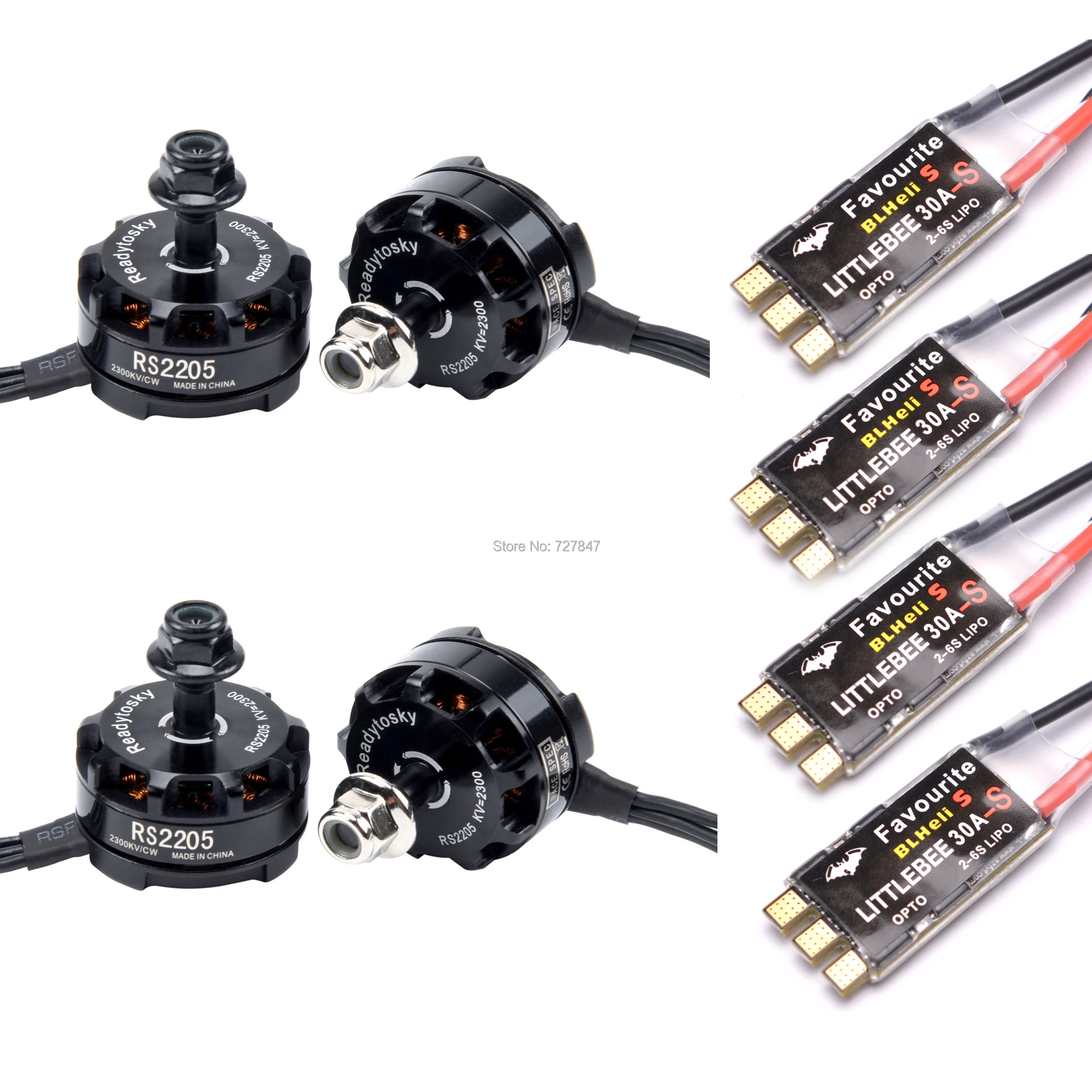 Бесщеточный двигатель RS2205 2300KV 2205 CW / CCW и Littlebee 30A s ESC для квадрокоптера Martian II FPV