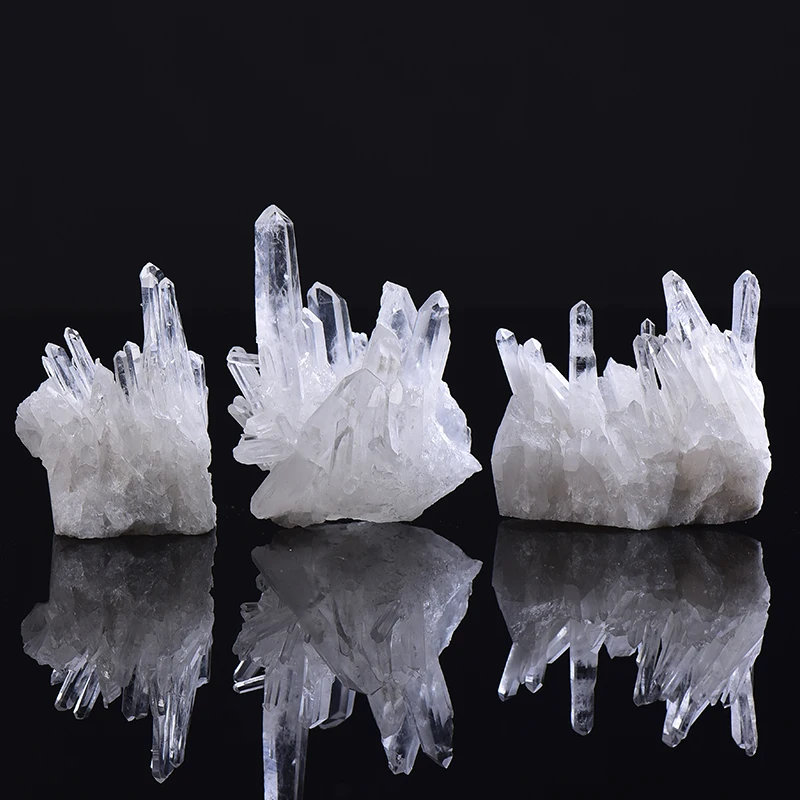 1PC Natural White Crystal Cluster Quartz Crystal Health Healing Reiki Stones Crystal Point Specimen Home Decoration Raw Crystals