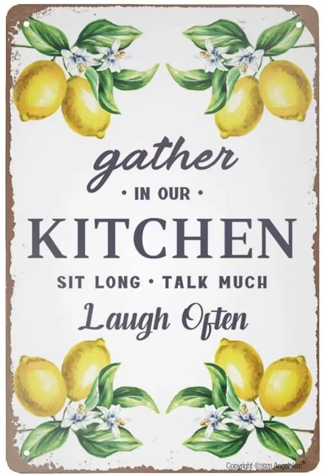 Angeloken Ретро жестяной знак Винтаж металлический собрать в нашем Кухня сидеть во