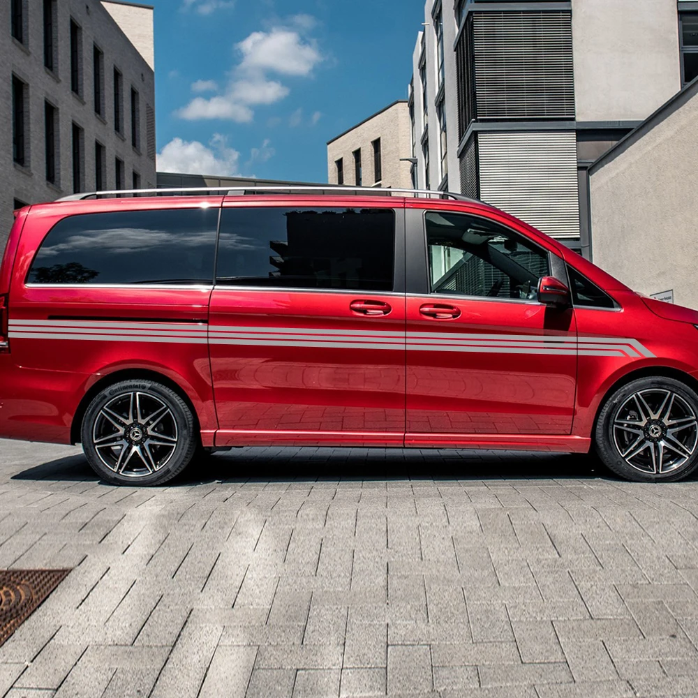 2 шт. автомобильные длинные Боковые Полосатые наклейки для Mercedes Benz Vito V Class W447 V260