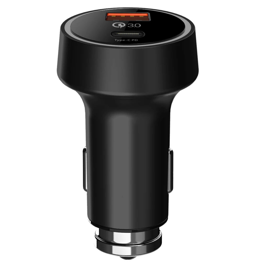 USB C автомобильное зарядное устройство, USB C автомобильный адаптер PD QC 3,0 адаптер прикуривателя