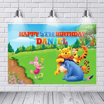 

Cartoon Child's Birthday Party Photographic Background The Winnie Pooh Balloon Photo Backdrop Photography Studio Props