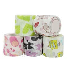 1 рулон 5/7, 5 см x 4,5 м красочные самоклеющиеся эластичные повязки Спортивная оберточная лента для пальцев сустава колена аптечка ПЭТ лента улыбка