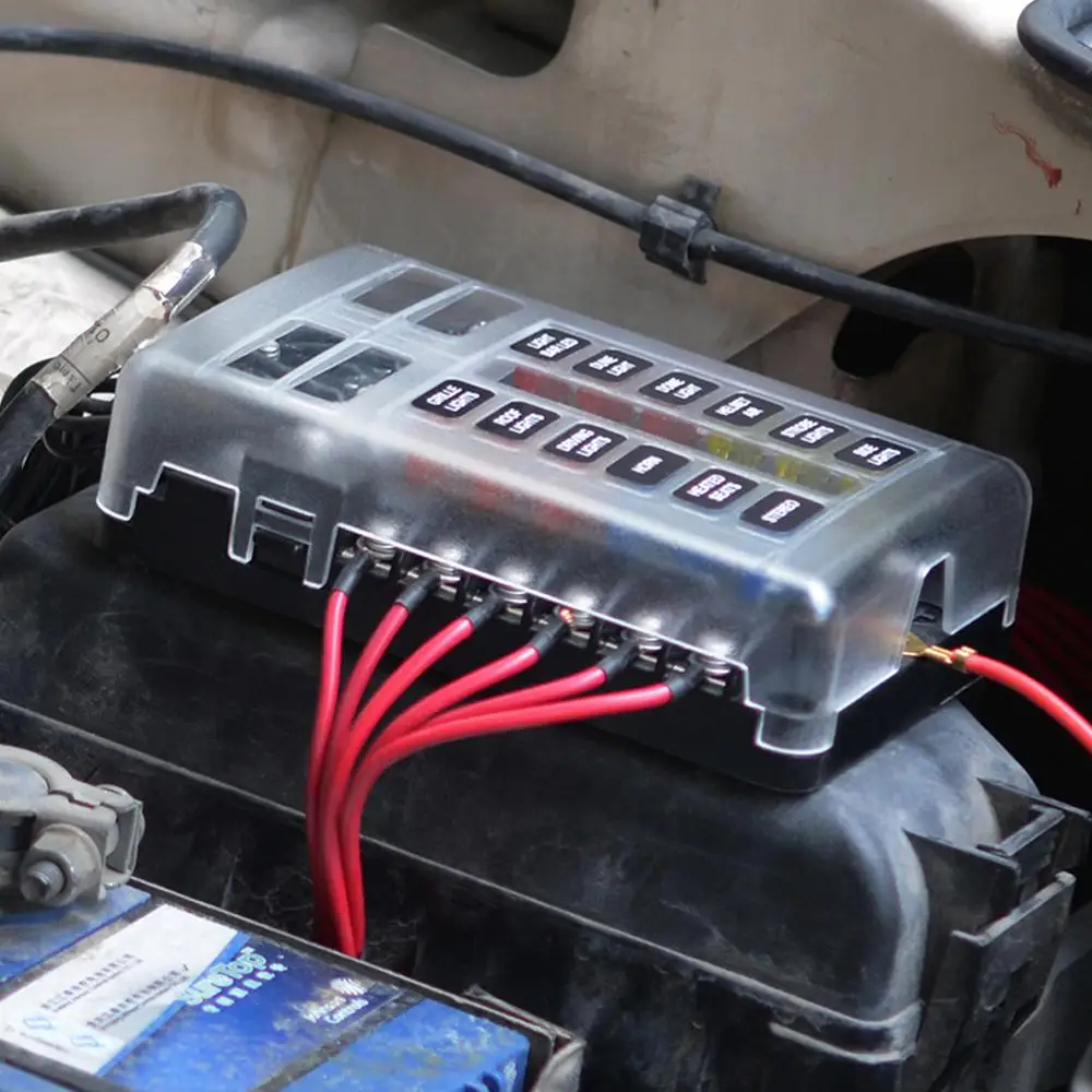 12V 32V 12 Way Blade Fuse Box держатель блока светодиодный индикатор автомобильный морской