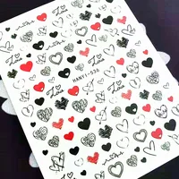 Newest Valentine Heart Design Self Adhesive Decal Slider DIY Manicure Decoration Tips Nail Sticker TSC 609 2