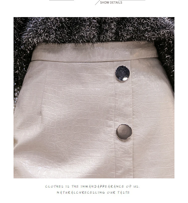 Осенне-зимняя Корейская юбка из искусственной кожи женские нестандартные разрезные внешние кнопки из искусственной кожи яркие Юбки миди карандаш faldas