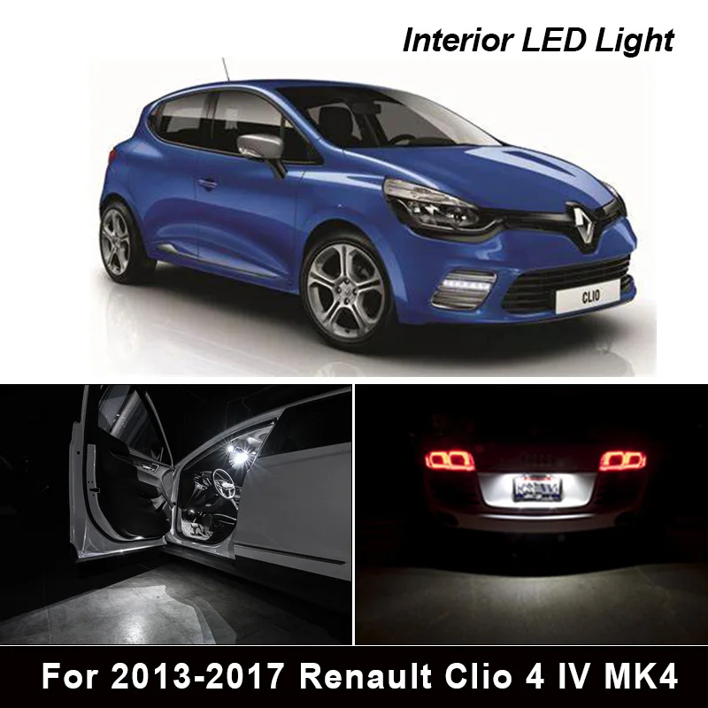 Korrupt peave mest 8pc x Error Free For 2013-2017 Renault Clio 4 IV MK4 Hatchback Grandtour  Estate LED Bulb Interior Reading Trunk Light Kit - AliExpress