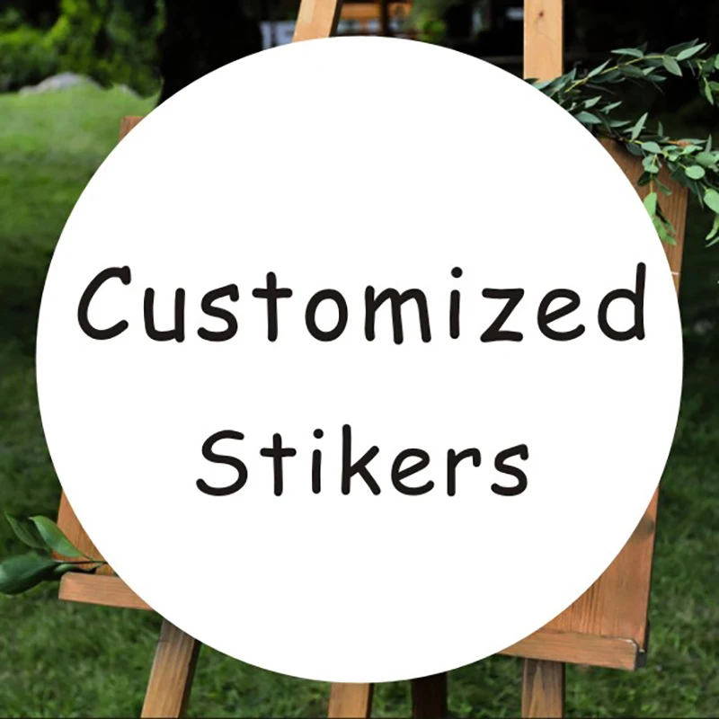 

100PCS Custom LOGO Wedding Sticker Personalized Design Your Label Candy Gift Box Birthday Party Seal Sticker Self-adhesive