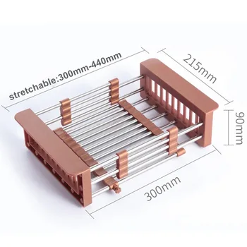 

Dishes Drying Stainless Steel Sink Rack Telescopic Drain Basket Rack Kitchen Organizer DC112