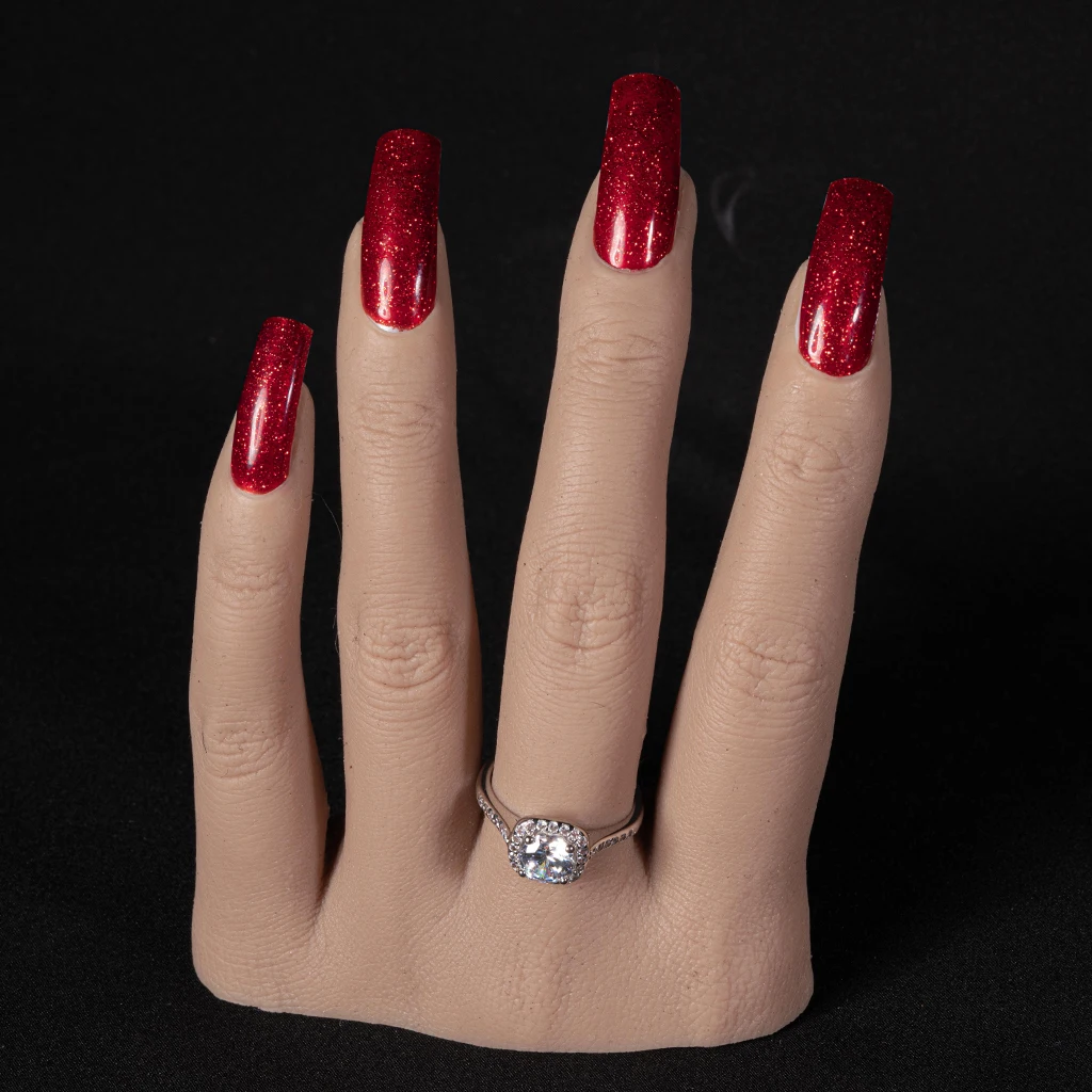 Practice Hand Nail Art Training Flexible Bend Fake Hand Manicure Practice Tool Nail Display Stand Finger Hand