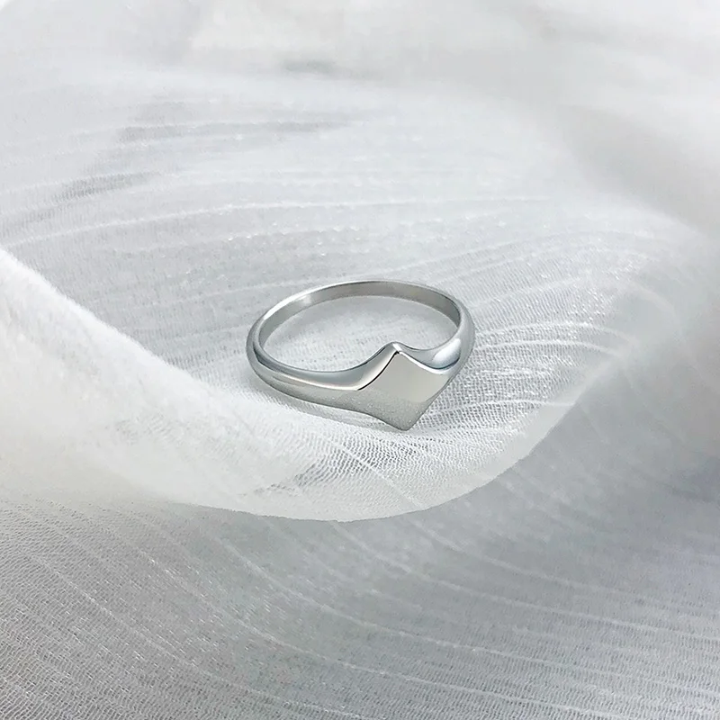 Hall's Lotus Signet Pinky Ring Stainless Steel Elegant Signet Ring Men Women Floral-inspired Ring stainless steel ring signet ring finger ring