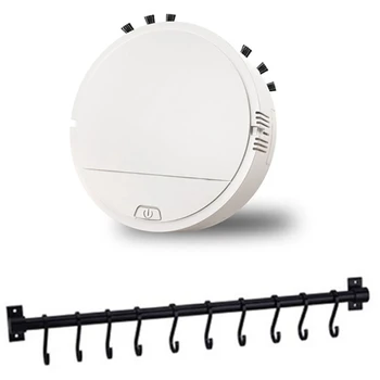 

1Pcs 10 Hooks Wall Hanging Rail Rack Kitchen Utensil Rack & 1Pcs Rechargeable Smart Robot Vaccumm Cleaner