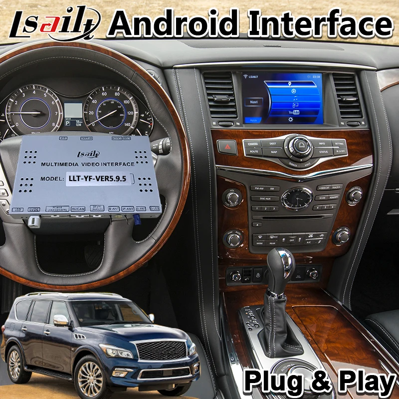 Мультимедийный видеоинтерфейс Android для Infiniti QX80 / QX60 QX56 Q70 2014 2017 года автомобильный