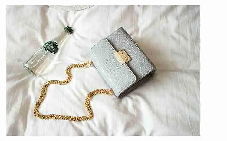 Messenger Bags Women Chains Shoulder Bag Snake Skin Luxury Handbags Women Bags Designer Female Totes Small Girls Bolsas