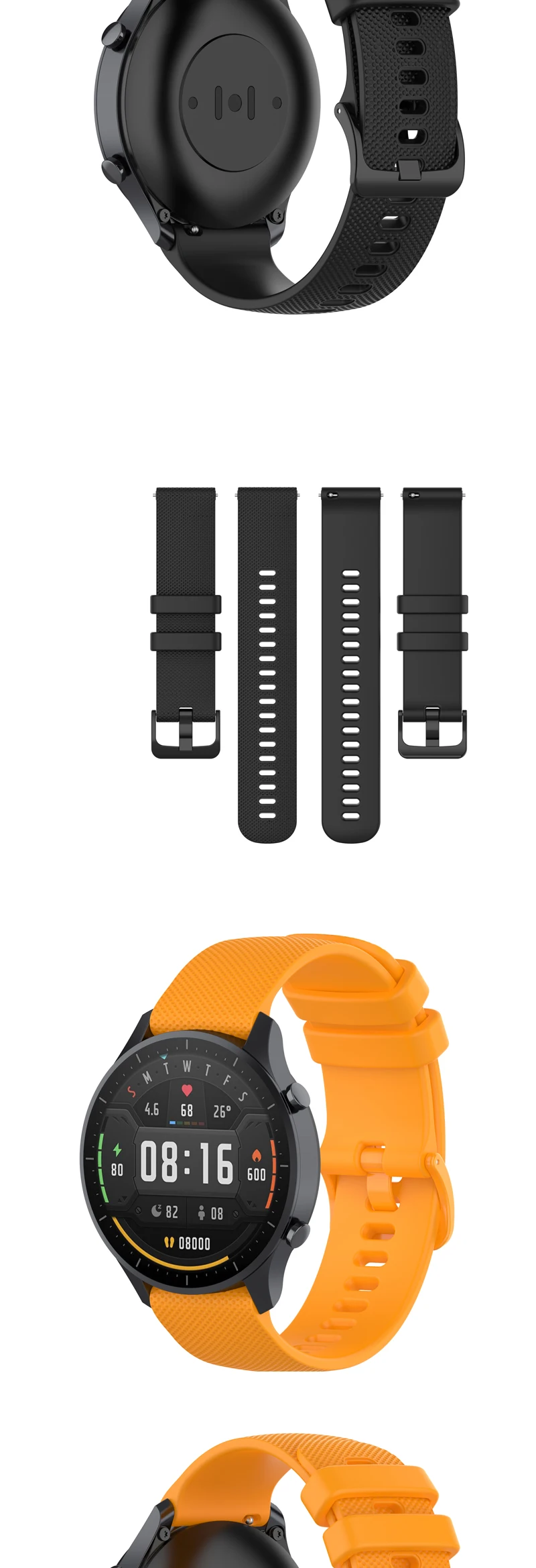 22mm Silicone Band Strap for Xiaomi Mi Watch Color Replacement Bracelet Breathable Sports Bands For Watch Accessories