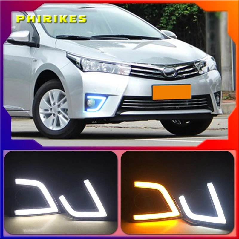 Дневные ходовые огни drl для Toyota Corolla дневные с желтым указателем поворота ночное