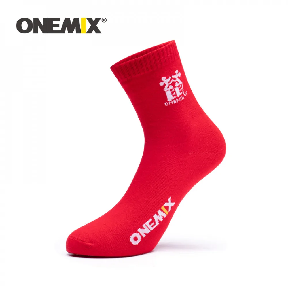 Onemix 2022 New Arrival Red Sport Socks High Quality Cotton Breathable