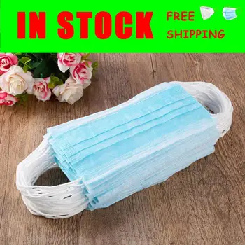 

Wholesale Free Shippping Health Anti Dust Face Mask 3 Ply Non Woven Disposable Earloop Face Shield