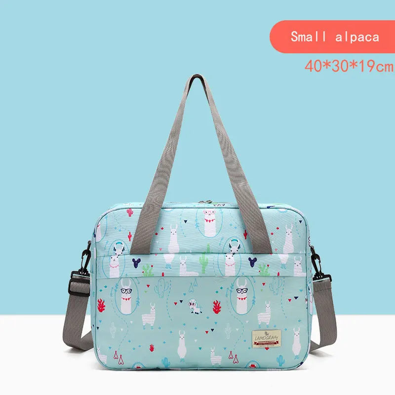 Small size Alpaca Многофункциональная сумка для мам, Большая вместительная сумка для подгузников для беременных, переносная сумка для подгузников, модная мультяшная сумка для мам, два размера, сумка для кормления - Цвет: Small size Alpaca