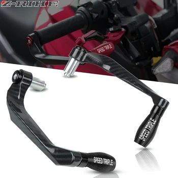 

Motorcycle 22mm Handlebar Grips Brake Clutch Levers Guard Protector For Triumph speed triple 955i Sprint 1050 Street Triple 675