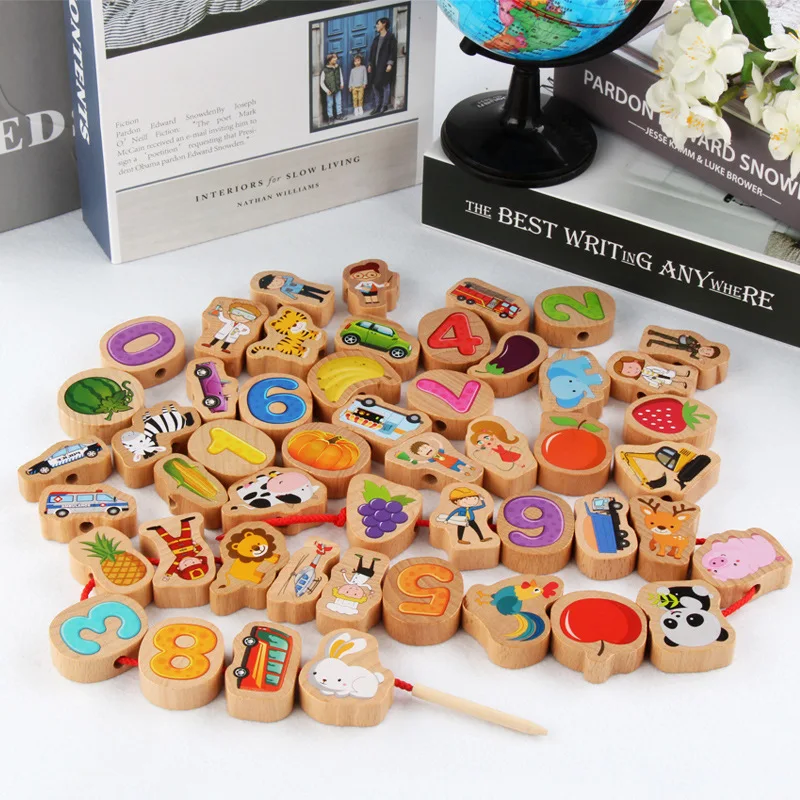 

Children Bead-stringing Toy 2-3-4-Year-Old Boy Female Baby Early Childhood Educational Beaded Bracelet Sub-Threading Rope Large