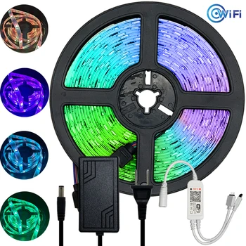 

Led Light Strip Luces Led RGB 5050 2835 SMD Flexible Ribbon Waterproof RGB 5M 10M 15M Tape Diode WIFI Control LED Light DC 12V