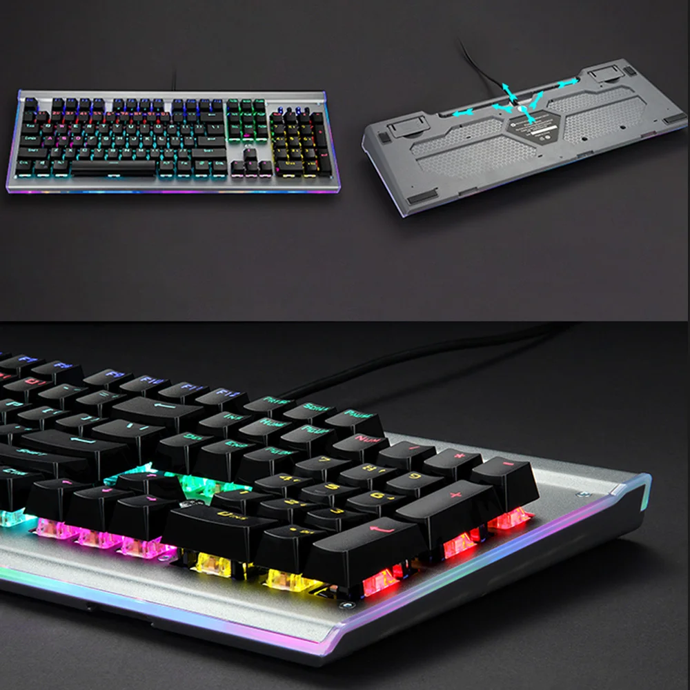 Механическая игровая клавиатура HP GK520 цветная светодиодная подсветка боковая
