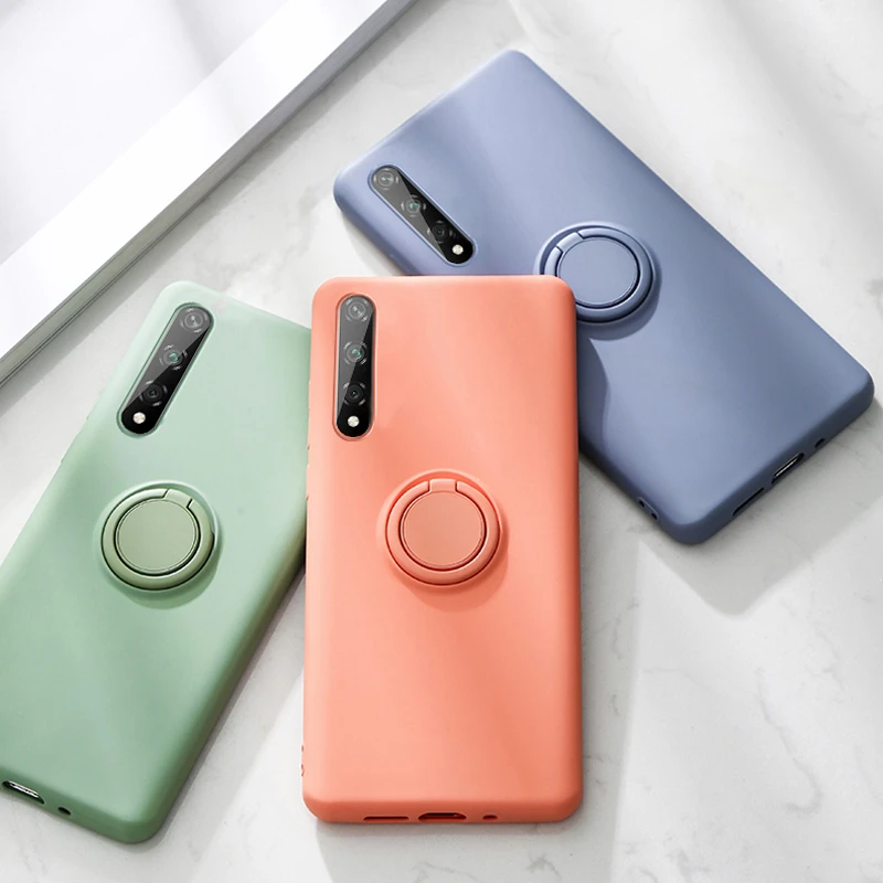 

Slim Ring Silicone Cover,Case For Huawei P30 P20 Mate 30 20 Pro Lite Shockproof Metal Holder Back For Huawei P30 P20 Mate 20 Pro