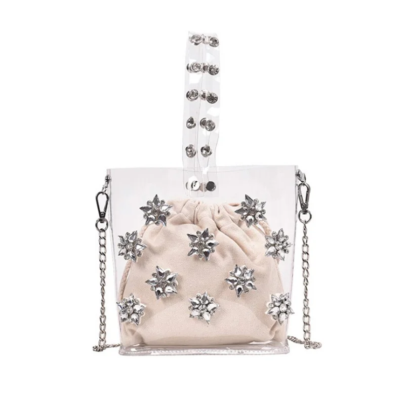 

Handbags Pvc Bucket Bag Jelly Shoulder Bag Crossbody Bag Flower Bag