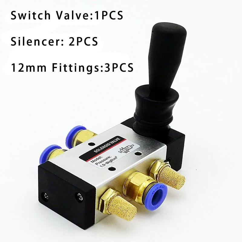 Vanne Pneumatique 4H210-08 - 5 Ports, 2 Positions, 1/4 PT, Commande Manuelle à Levier