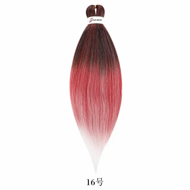 Pre Stretched Kanekalons Braiding Hair Easy Crochet Braid Hair Extension Yaki Straight Ombre For Woman Aigemei EZ Braids 16