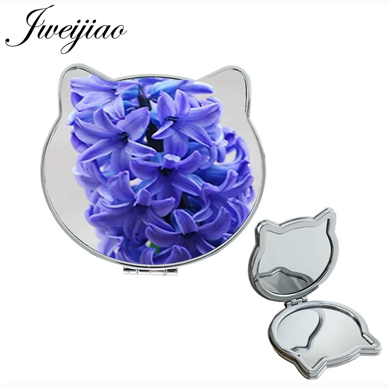 FS40 JWEIJIAO Лаванда 1X/2X увеличительные инструменты кошачий ушной формы зеркала синяя красивая сумка с цветами игровое зеркало для девочек вечерние FL31 - Цвет: FS40