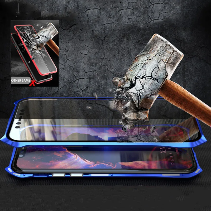 360 магнитный чехол для iphone 11Pro Max металлический бампер прозрачная двойная лента боковое стекло крышка СПС iphone 11 Pro роскошный противоударный Броня