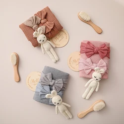 Let's Make Baby Bath Set 100% Cotton Newborn Blankets Bath Towel Gauze Infant Brush Milestone Cards Sets Baby Birth Gift Product
