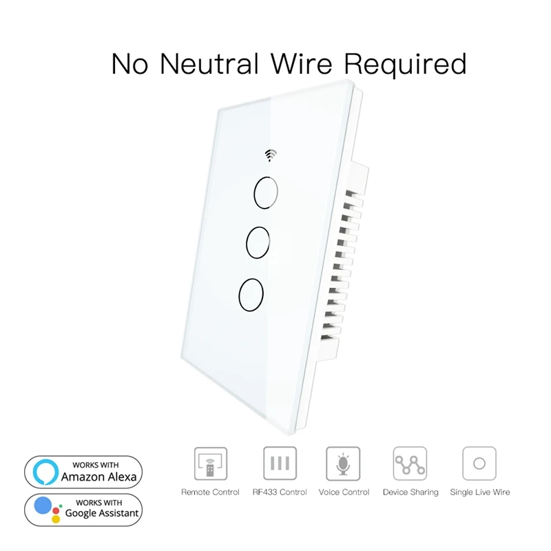 RF433 WiFi умный настенный контактный выключатель без нейтрального провода нужен