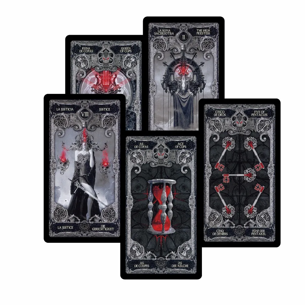 and Spanish Tarot Card Game, Mysterious divination Fate, Espanhol e Francês