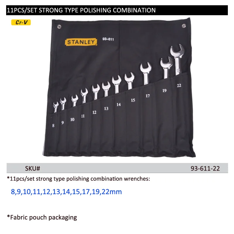 93-611-22 11pcs metric wrench set size