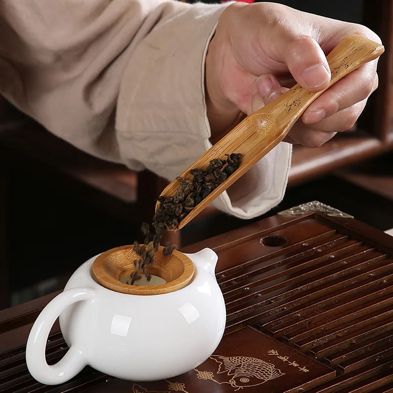 Natural Bamboo Tea Scoop High Quality Leaves Chooser Holder Spoon for Honey Sauce Suger Coffee Delica Retro Style | Дом и сад