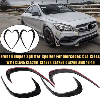 

2Pair Car Black ABS Front Bumper Splitter Spoilers Canard For Mercedes CLA Class W117 CLA45 CLA200 CLA220 CLA250 CLA260 for AMG