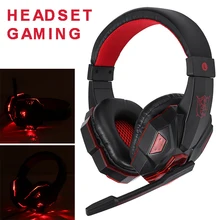 For Computer PS4 1pc Professional Led Light Gamer Headset Adjustable Bass Stereo PC Wired Gaming Headphones With Mic Pohiks