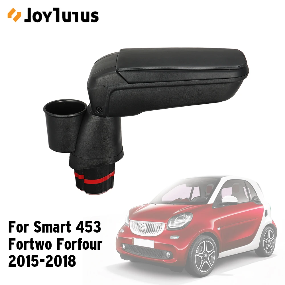 US $75.81 Leather Pu Armrest Storage Box For Smart 453 Fortwo Forfour 20152018 With Cup Holder Locker Container Car Accessories