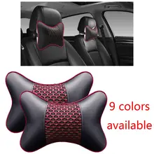 Aliexpress - 2pcs Artificial Leather Car Pillow Protection Neck Car Headrest Comfortable Auto Supplies Safety Breathable Neck Pillows