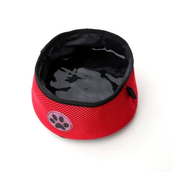

Standard Double inner layer Waterproof Mesh Dog Bowl Portable Dog Footprints Pattern Pet Bowl for Outdoor Carrying Traveling